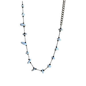 Imperial Layering Necklace in Silver/Blue Agate