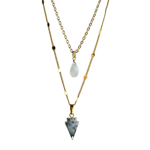 Radiant Necklace Set in Opal/Moonstone