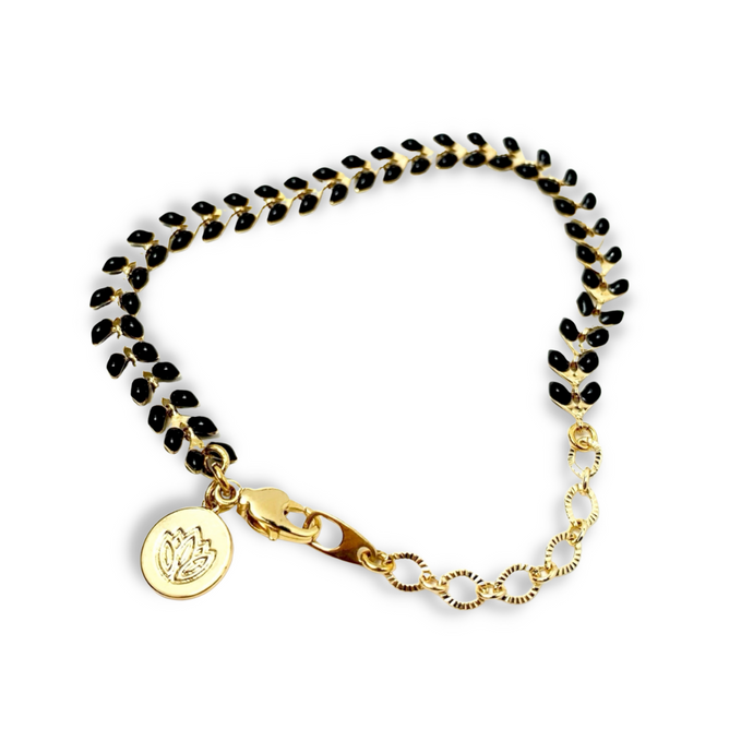 Burnet Bracelet in Gold/Black/Lotus
