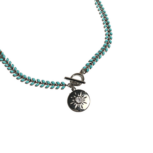 Radiant Choker Necklace in Silver/Teal